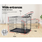 36" Triple-Door Dog Cage Kennel