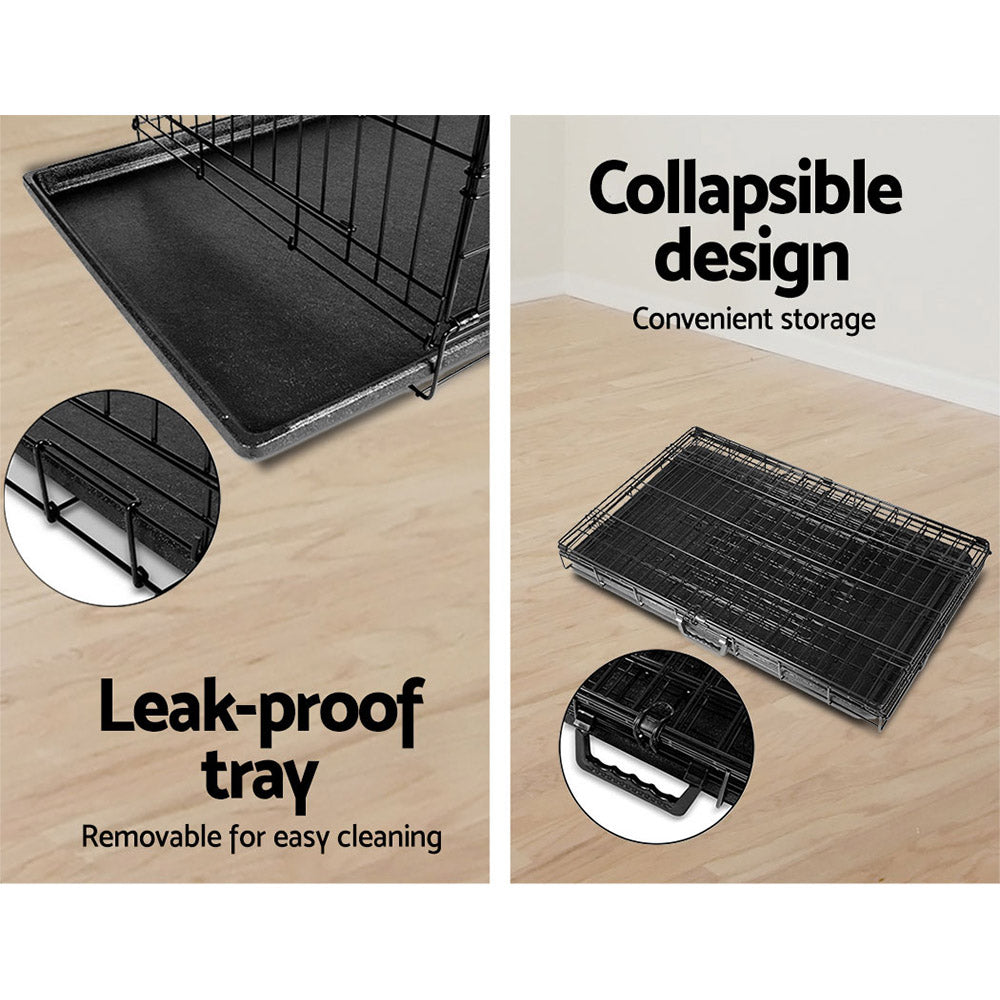 Large 42" Three-Door Dog Cage Crate