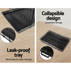Large 42" Three-Door Dog Cage Crate