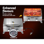 Grillz Portable Gas BBQ Grill 2 Burners with 2 Plates