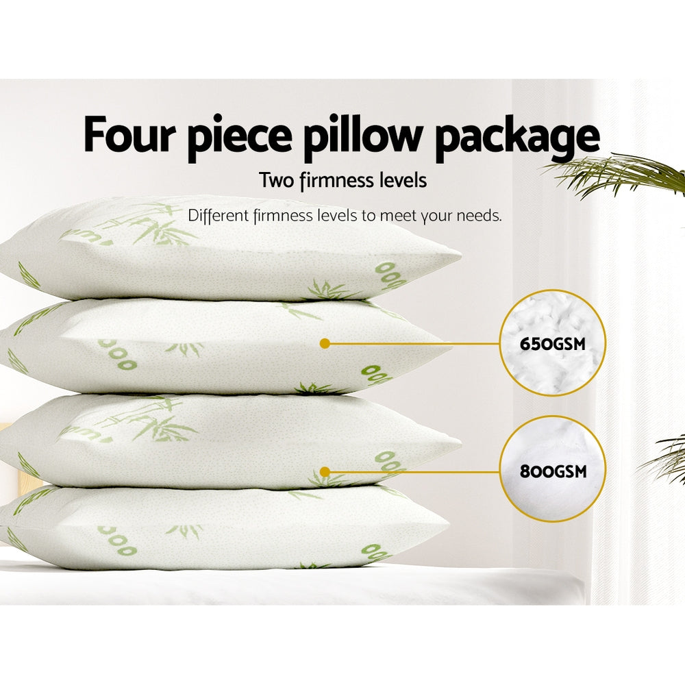 Giselle Bedding Bamboo Pillow Set - 4 Pack