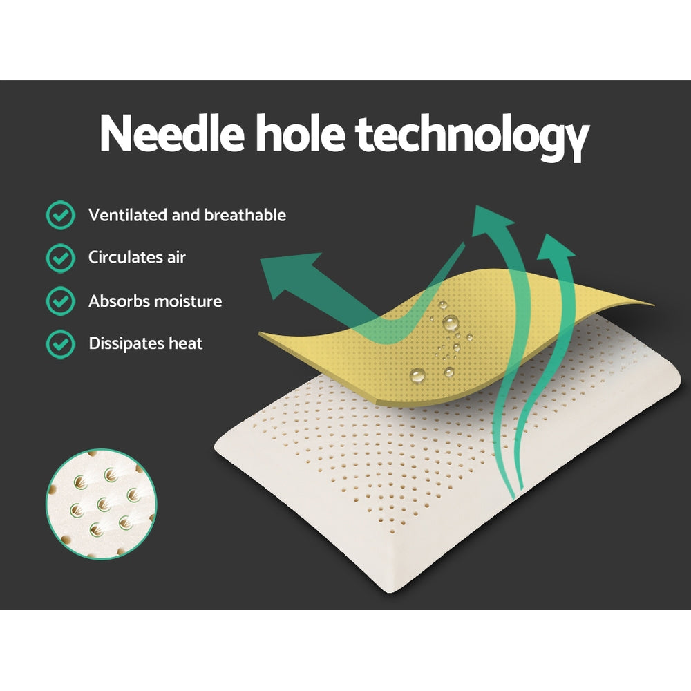 Giselle Bedding 100% Natural Latex Pillow Twin Pack