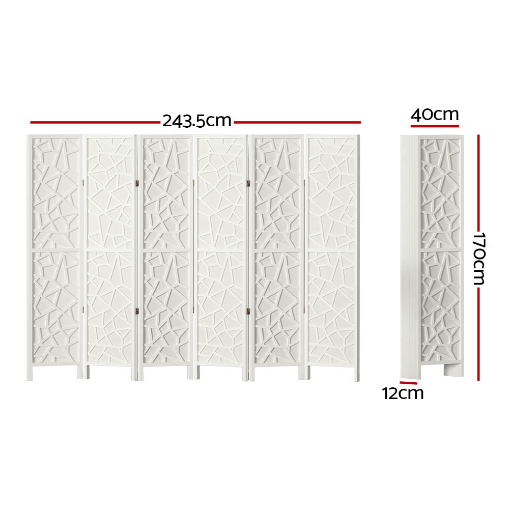 Artiss 6 Panel Clover White Room Divider