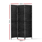 Artiss Black 3-Panel Room Divider Screen