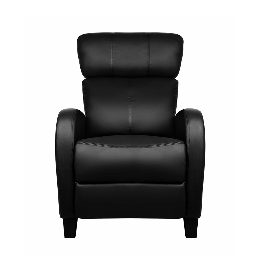 Artiss Black PU Leather Reclining Armchair with Adjustable Positions