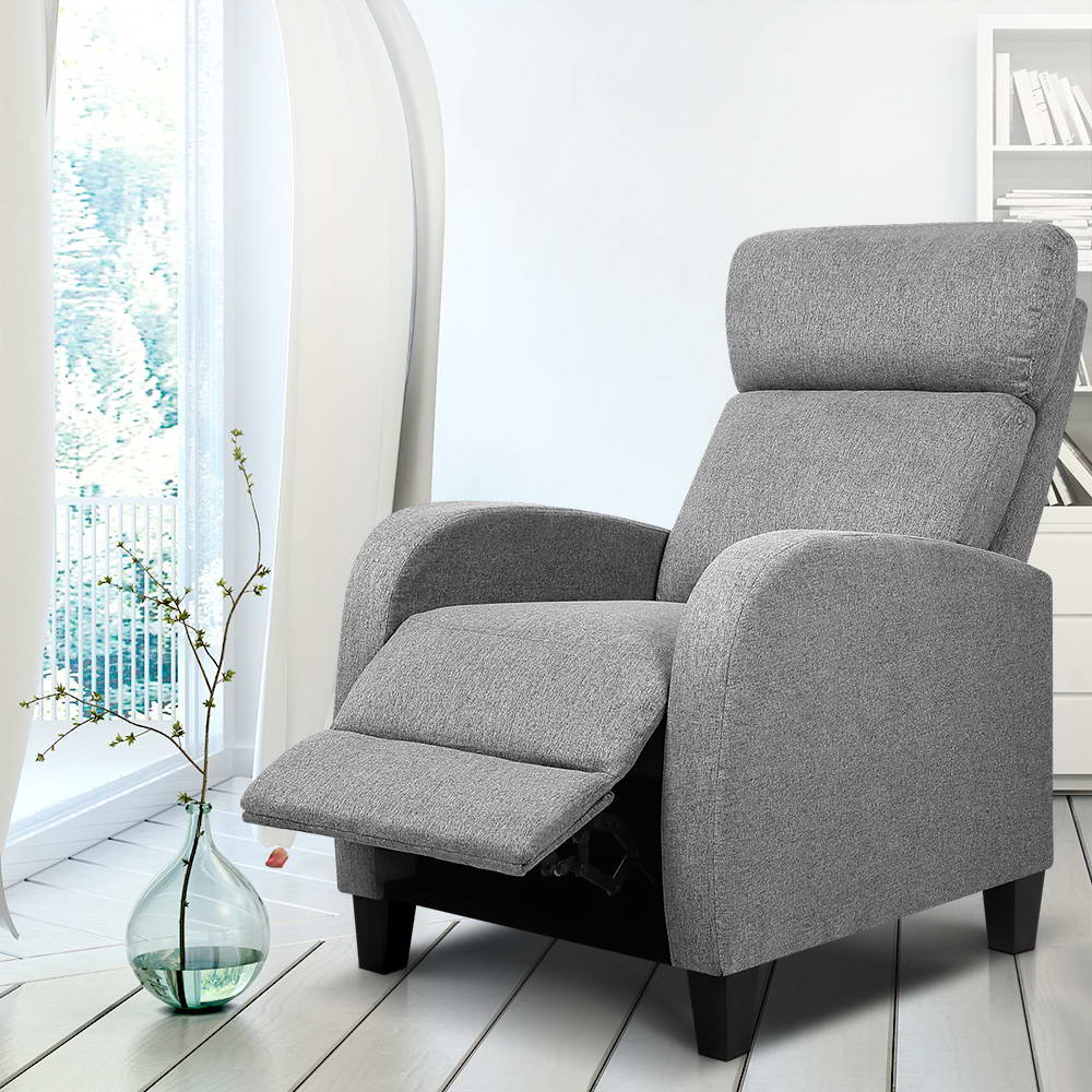 Artiss Grey Fabric Reclining Armchair for Ultimate Comfort and Style