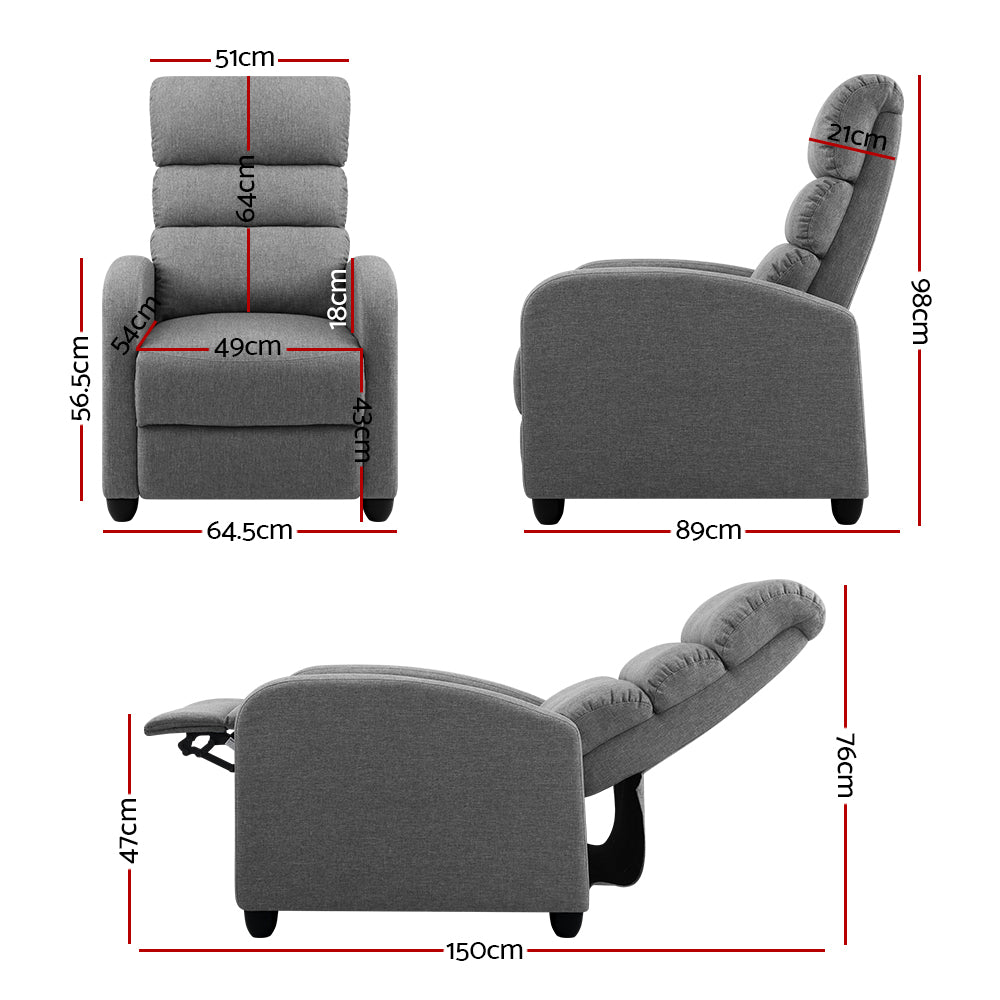 Artiss Bolivia Premium Recliner Armchair for Luxurious Comfort
