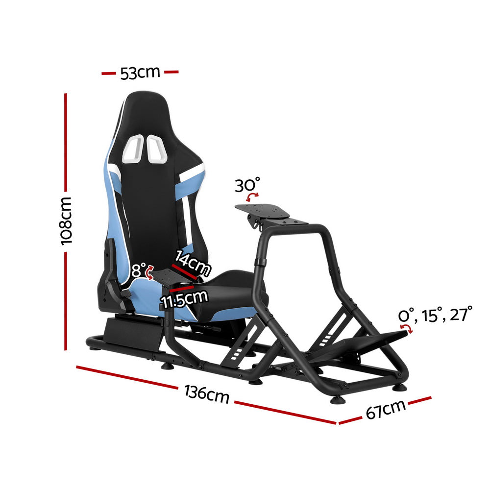 Racing Simulator Cockpit Gaming Chair Blue