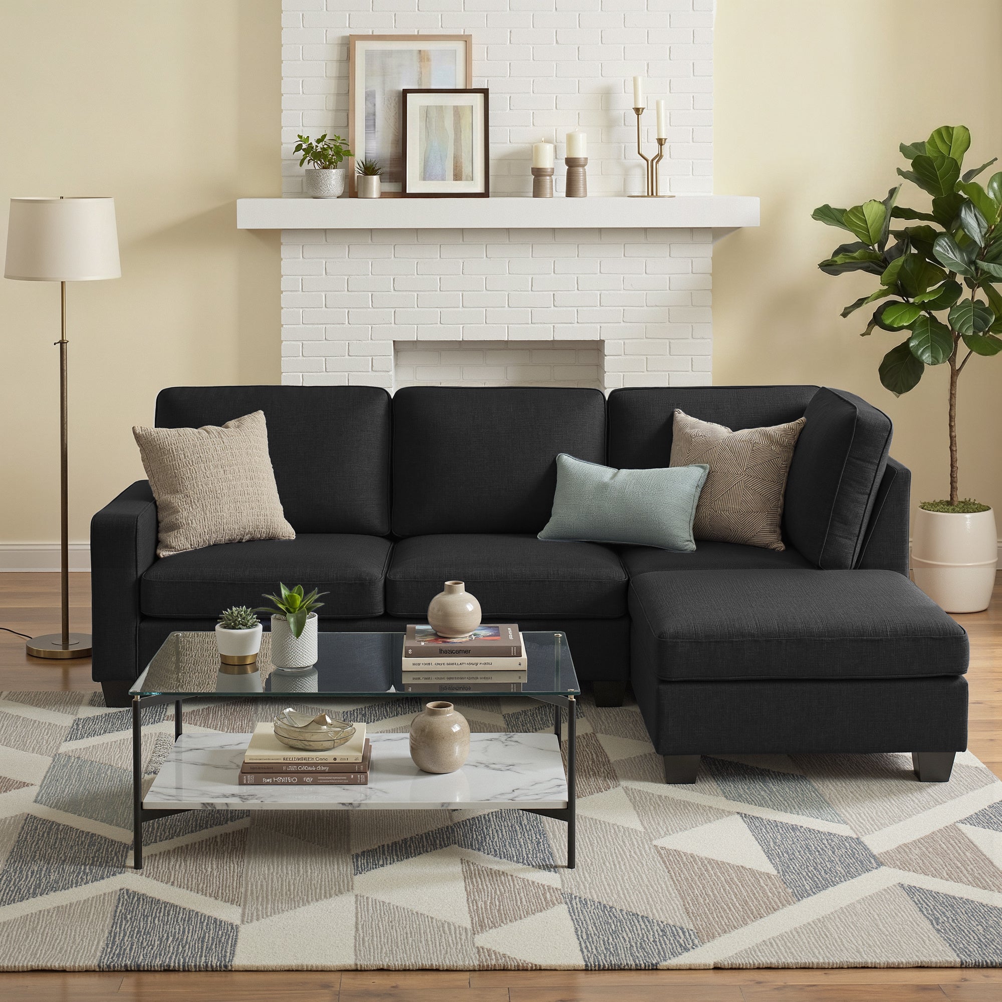 Artiss Modular Sofa Chaise Set 4-seater Dark Grey