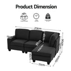Artiss Modular Sofa Chaise Set 4-seater Dark Grey