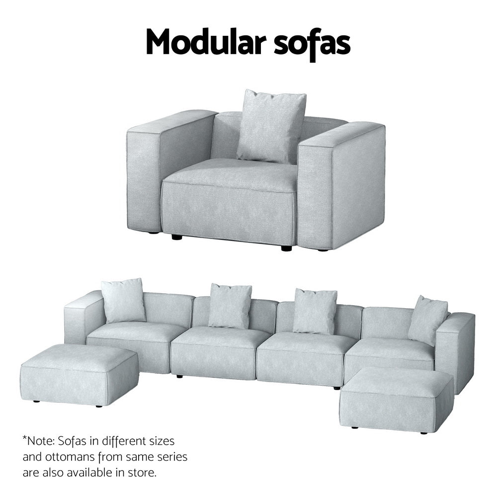 Artiss Modern Grey 2-Seater Sofa Chaise