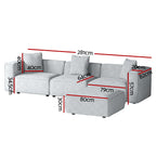 Artiss Modern Modular 4-Seater Sofa Set