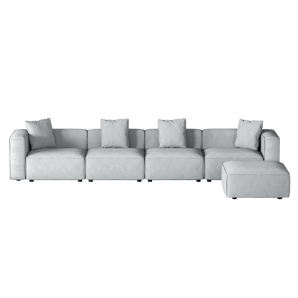 Artiss 5-Seater Modular Sofa Chaise in Grey