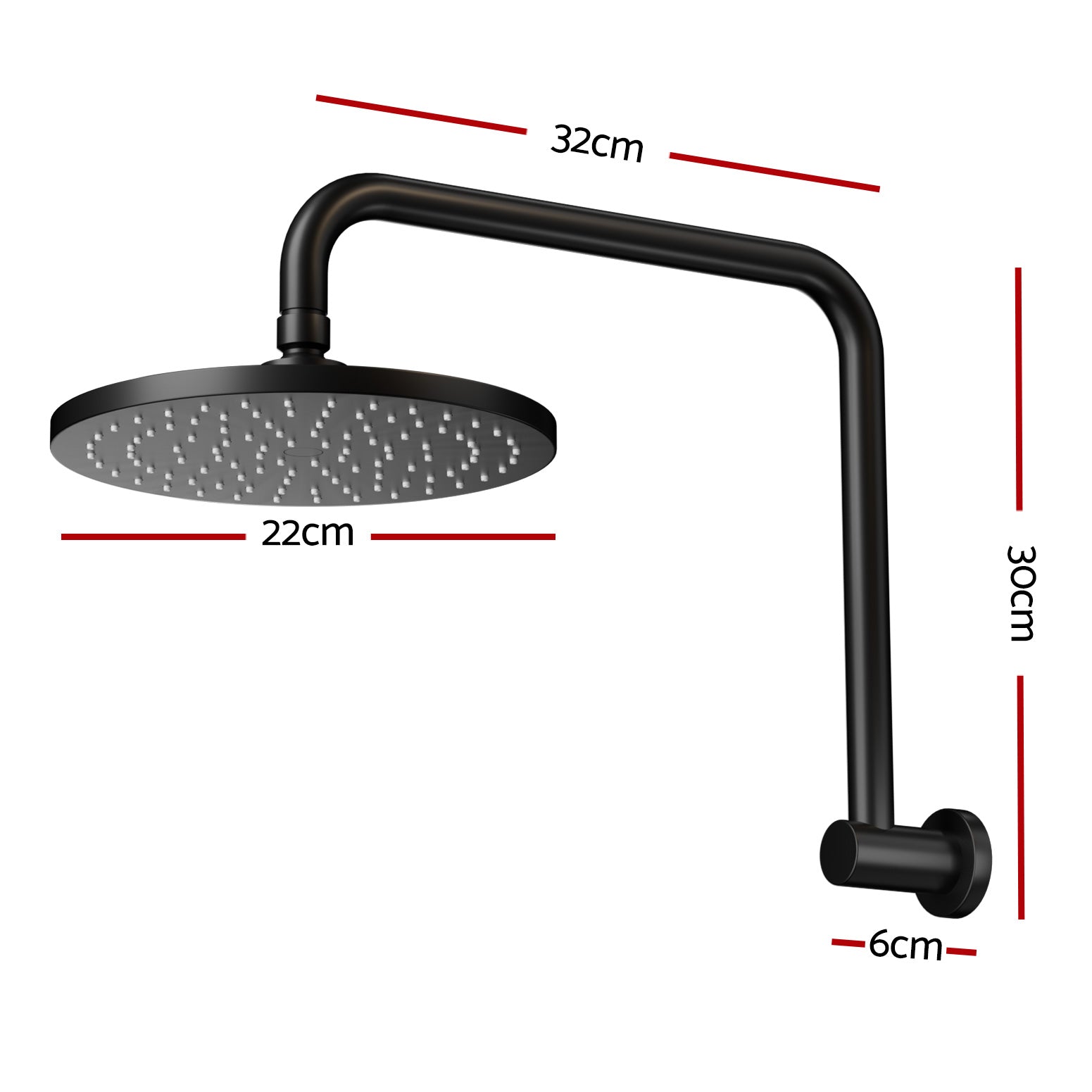 High-Pressure 9'' Rain Shower Head in Matte Black