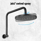 High-Pressure 9'' Rain Shower Head in Matte Black