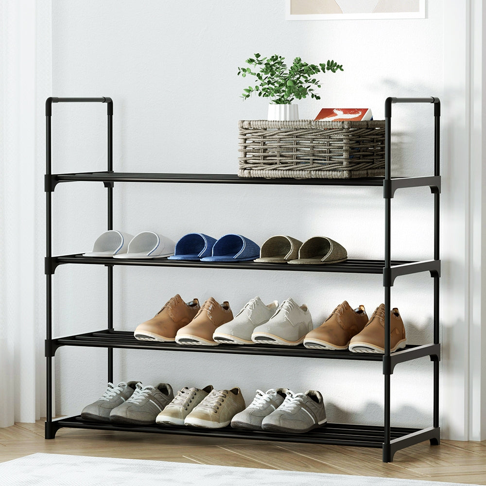 4-Tier Stackable Shoe Rack for Organized Storage