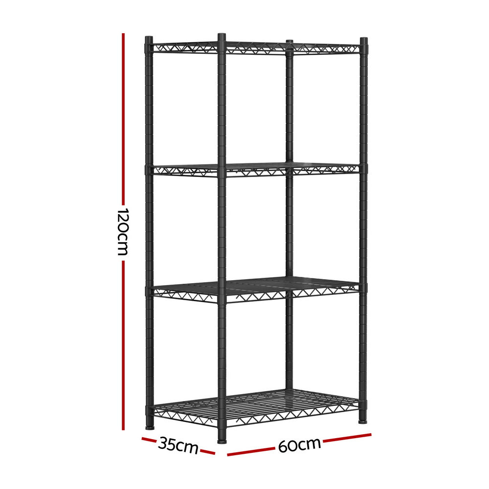 Artiss Adjustable 4-Tier Steel Shelving Unit