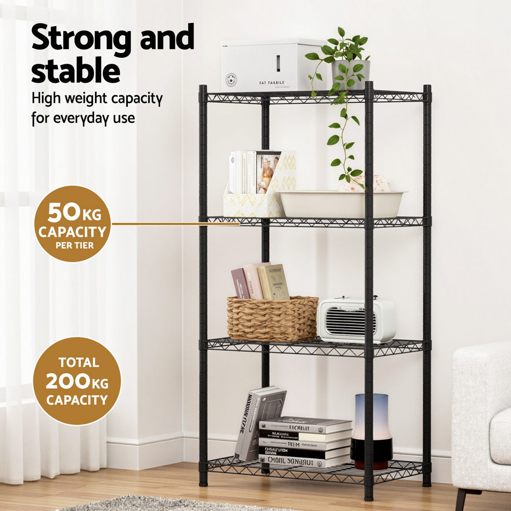 Artiss Adjustable 4-Tier Steel Shelving Unit