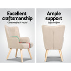 Lansar Armchair Set with Ottoman - Modern Scandinavian Elegance in Various Colors