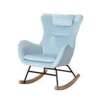 Artiss Velvet Pillow Rocking Chair in Blue