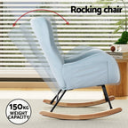 Artiss Velvet Pillow Rocking Chair in Blue