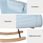 Artiss Velvet Pillow Rocking Chair in Blue