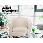 Artiss Abby Beige Tub Chair - Modern Comfort with Timeless Design