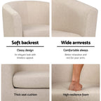 Artiss Abby Beige Tub Chair - Modern Comfort with Timeless Design