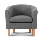 Artiss Abby Grey Fabric Armchair - Modern Elegance and Comfort