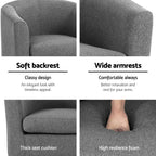 Artiss Abby Grey Fabric Armchair - Modern Elegance and Comfort