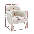 Artiss White Yoli Boucle Fabric Armchair