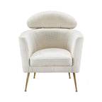 Artiss White Yoli Boucle Fabric Armchair