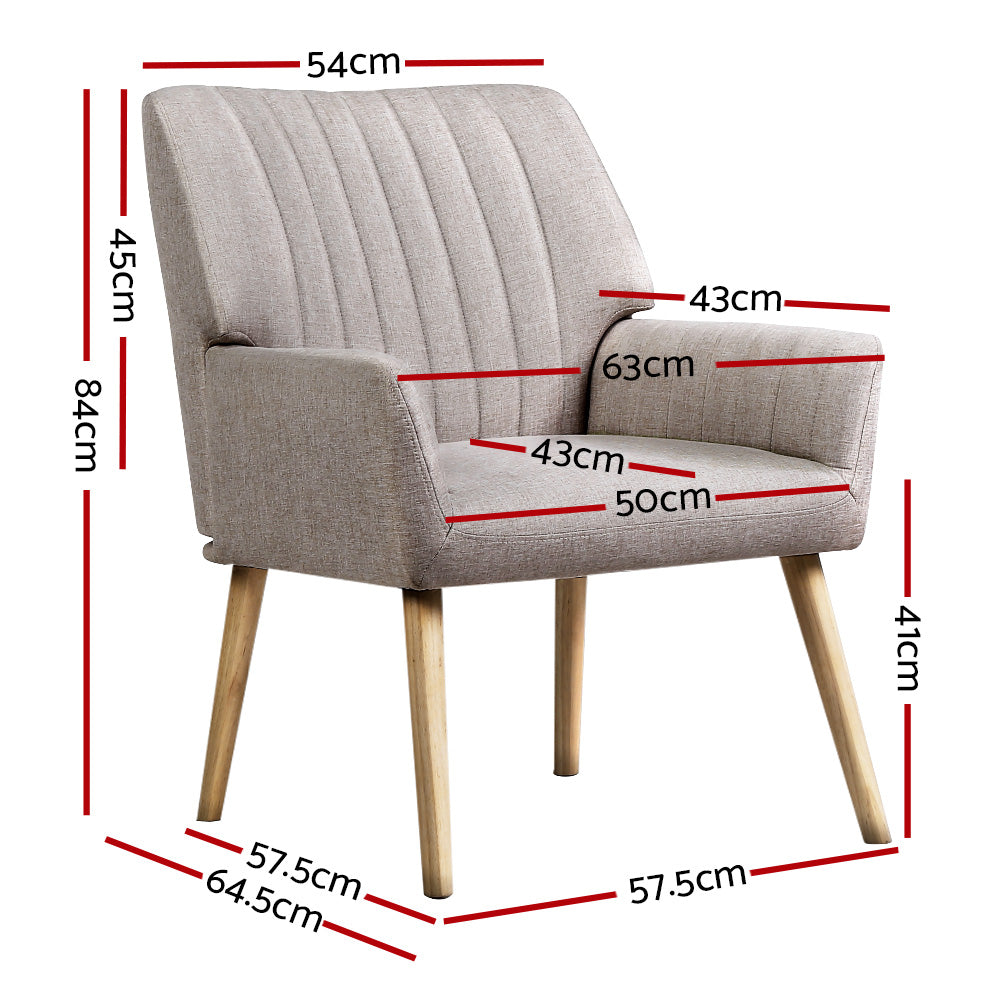 Artiss Sebastini Beige Fabric Armchair