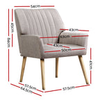 Artiss Sebastini Beige Fabric Armchair