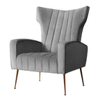 Artiss Velvet Kate Armchair - Elegant Design in Grey