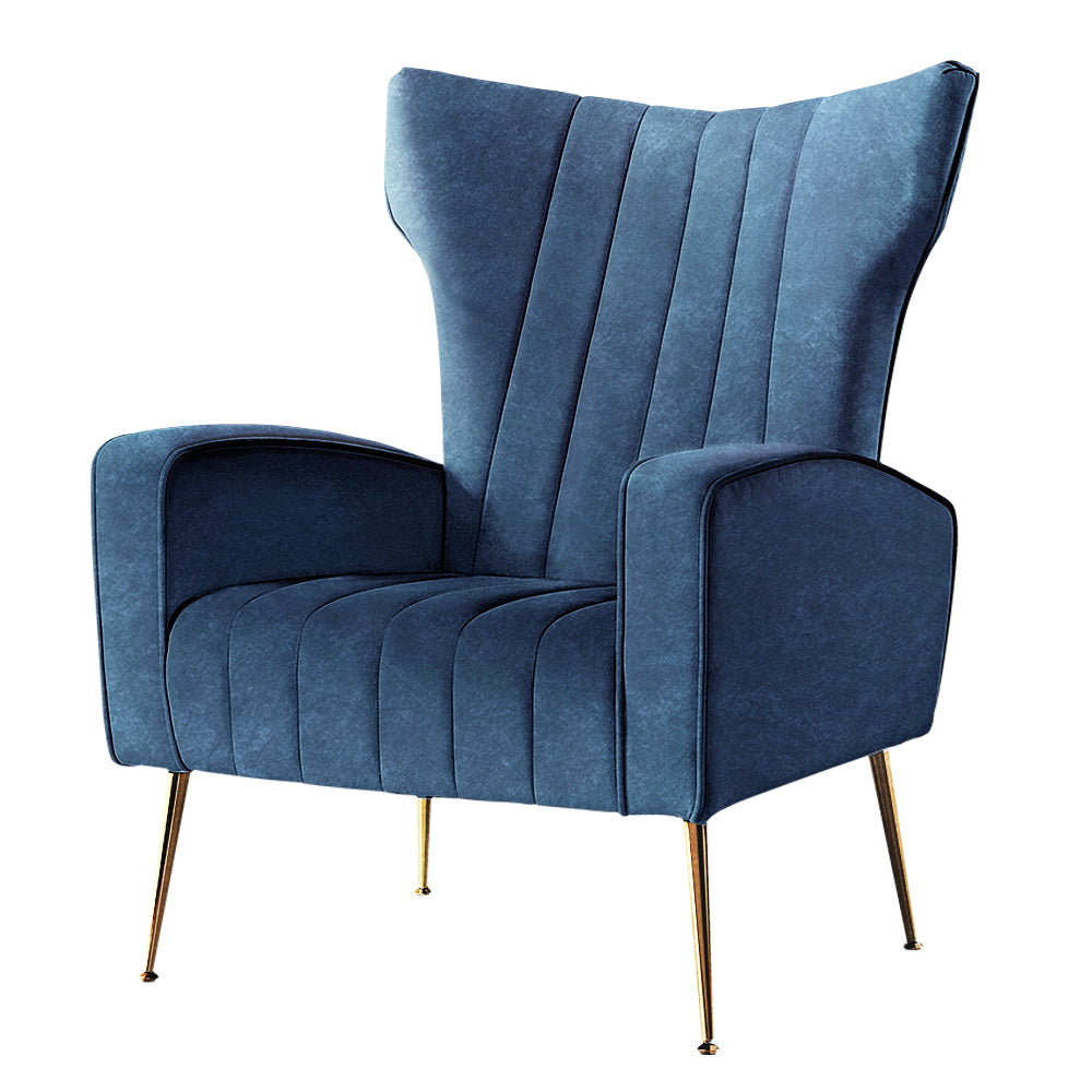 Artiss Velvet Kate Armchair - Elegant Design in Grey
