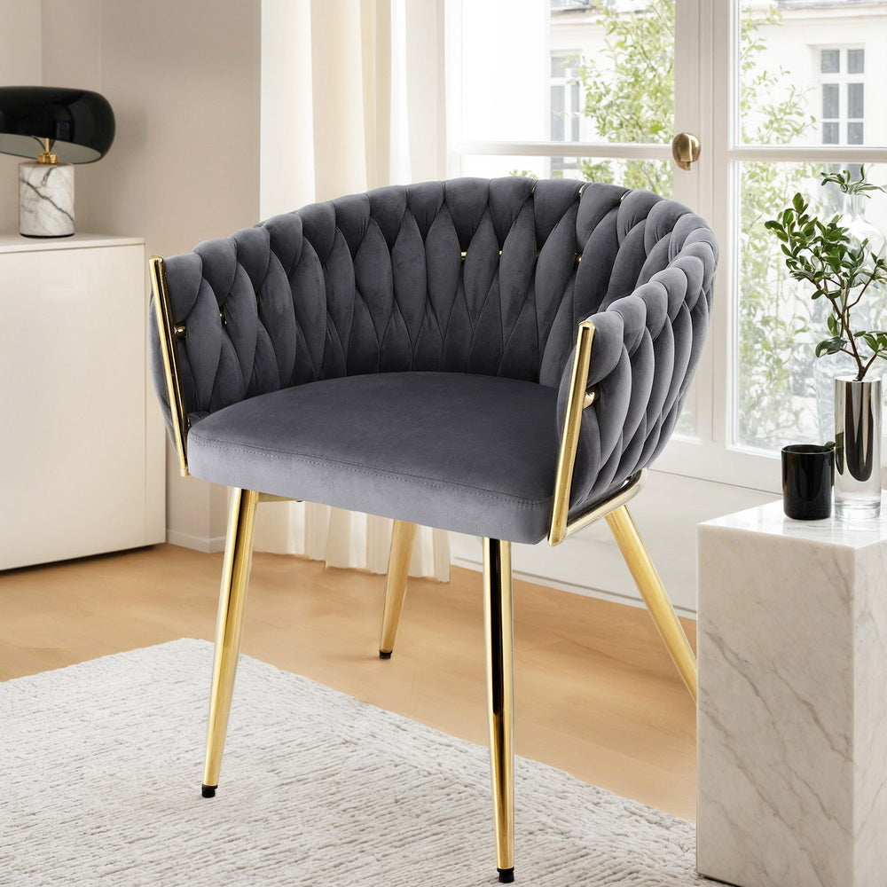 Luxurious Velvet Weaving Dining Chair
