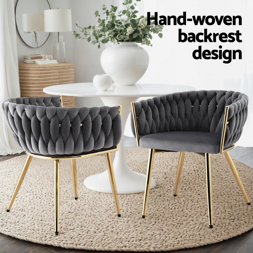 Luxurious Velvet Armchair Dining Chairs Set