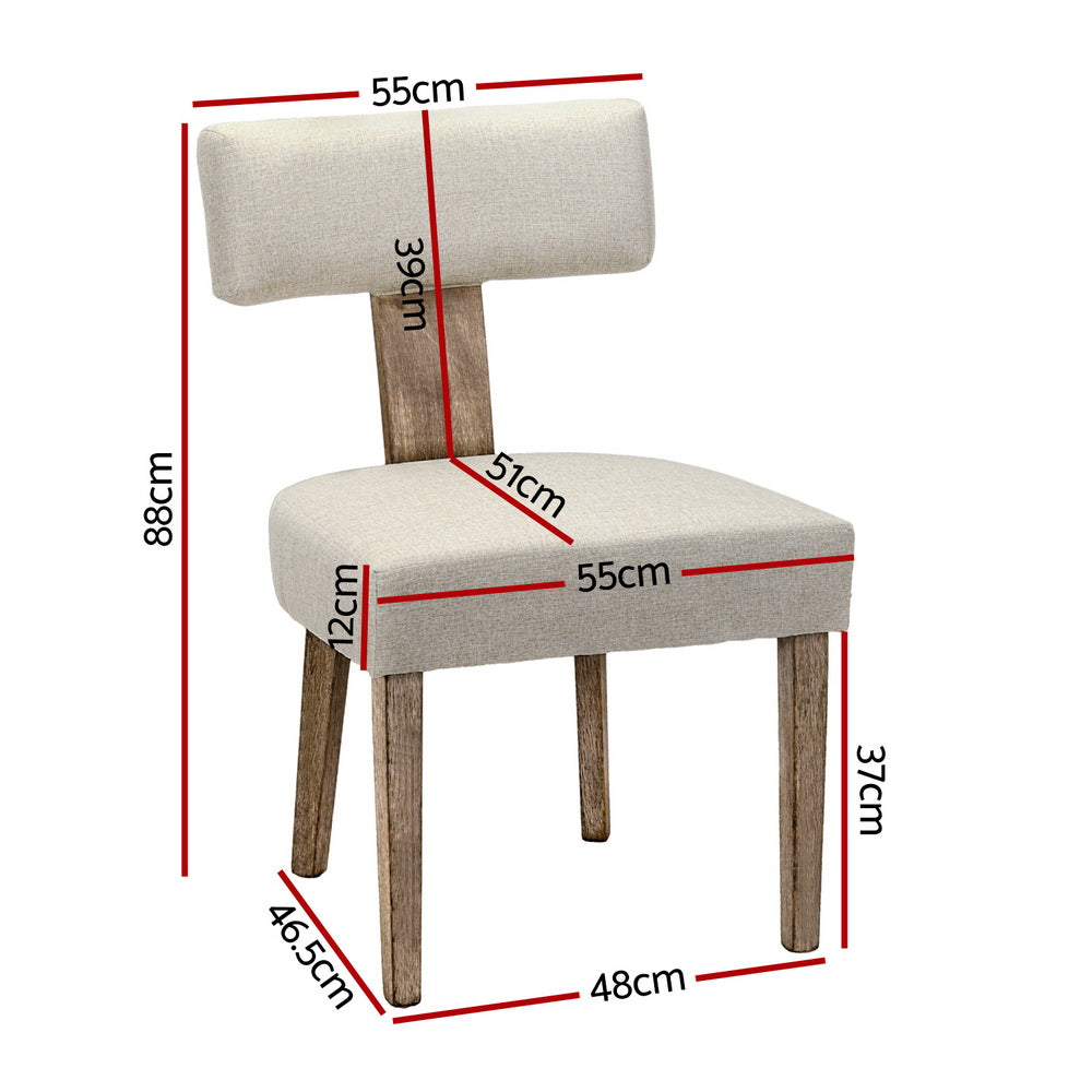 Elegant Beige Linen Dining Chairs Set of 4