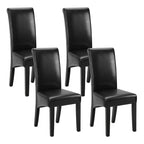 Black Leather Dining Chairs Set of 2