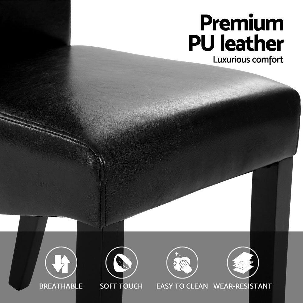 Black Leather Dining Chairs Set of 2