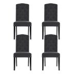 Elegant Dark Grey Linen Dining Chairs Set of 4