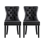 Set of 2 Elegant Leather Dining Chairs