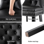 Set of 2 Elegant Leather Dining Chairs