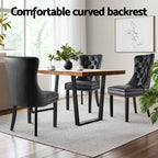 Elegant Black Leather Dining Chairs Set of 4