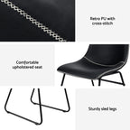 Retro PU Leather Dining Accent Chairs Set
