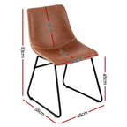 Retro PU Leather Dining Accent Chairs Set