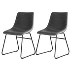 Retro PU Leather Dining Chairs - Set of 2