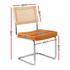 Elegant PU Leather Rattan Dining Chair Set