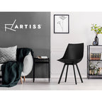 Artiss Set of 2 Black Dining Chairs